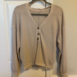 American Eagle Outfitters Soft & Sexy Plush Waffle Knit Top